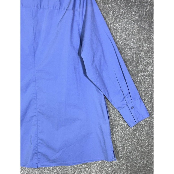Denim & Co Long Sleeve Button Up Tunic Top Womens Size 1X Stretch Blue Pockets - Picture 11 of 15